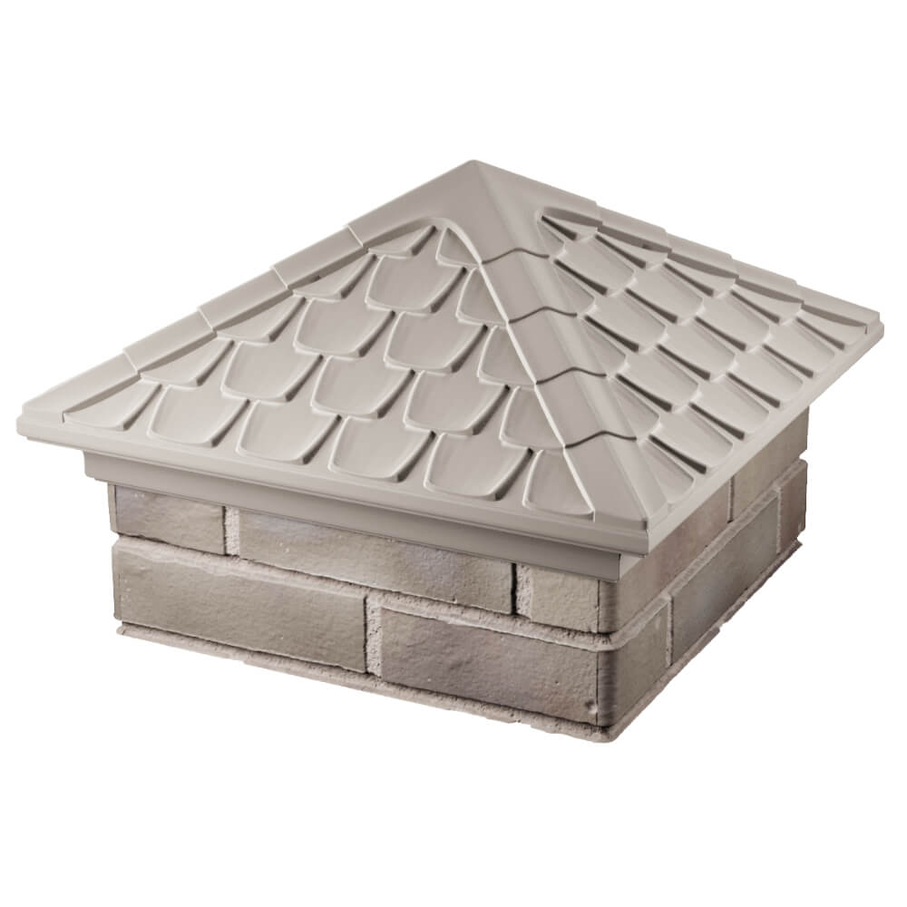 Колпак Zking Эльбрус Бежевый на столб 1.5х1.5 кирпича (385х385мм) в Благовещенске фото