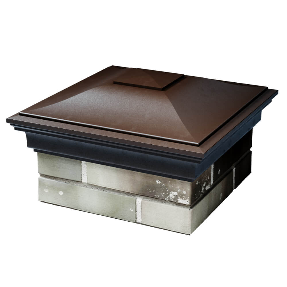 Колпак Zking Монблан Коричневый на столб 1.5х1.5 кирпича (385х385мм) в Благовещенске фото