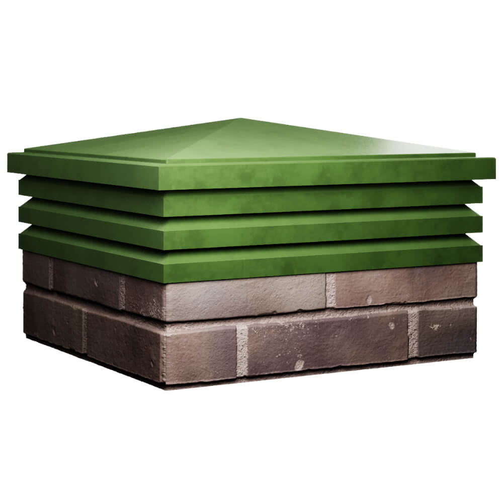 Колпак Zking Бона ХайТек Зеленый на столб 2х2 кирпича (513х513мм) в Благовещенске фото