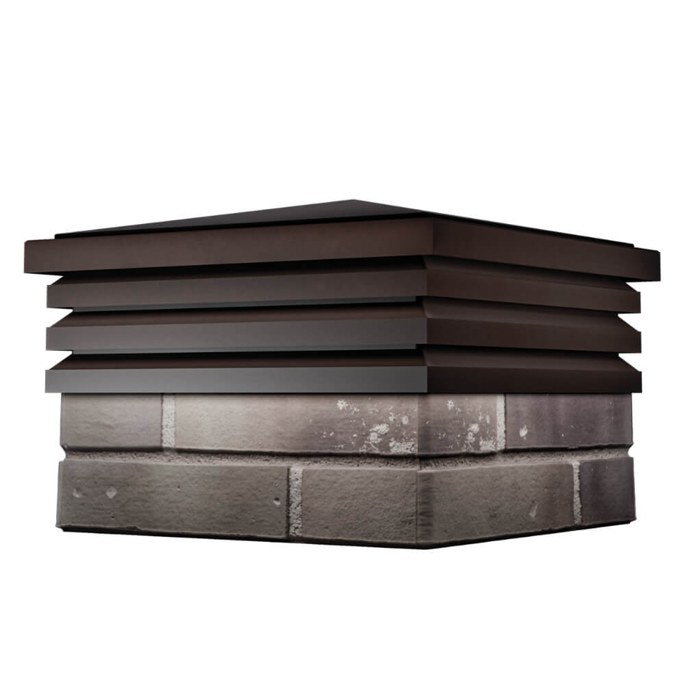 Колпак Zking Бона ХайТек Коричневый на столб 1.5х1.5 кирпича (385х385мм) в Благовещенске фото