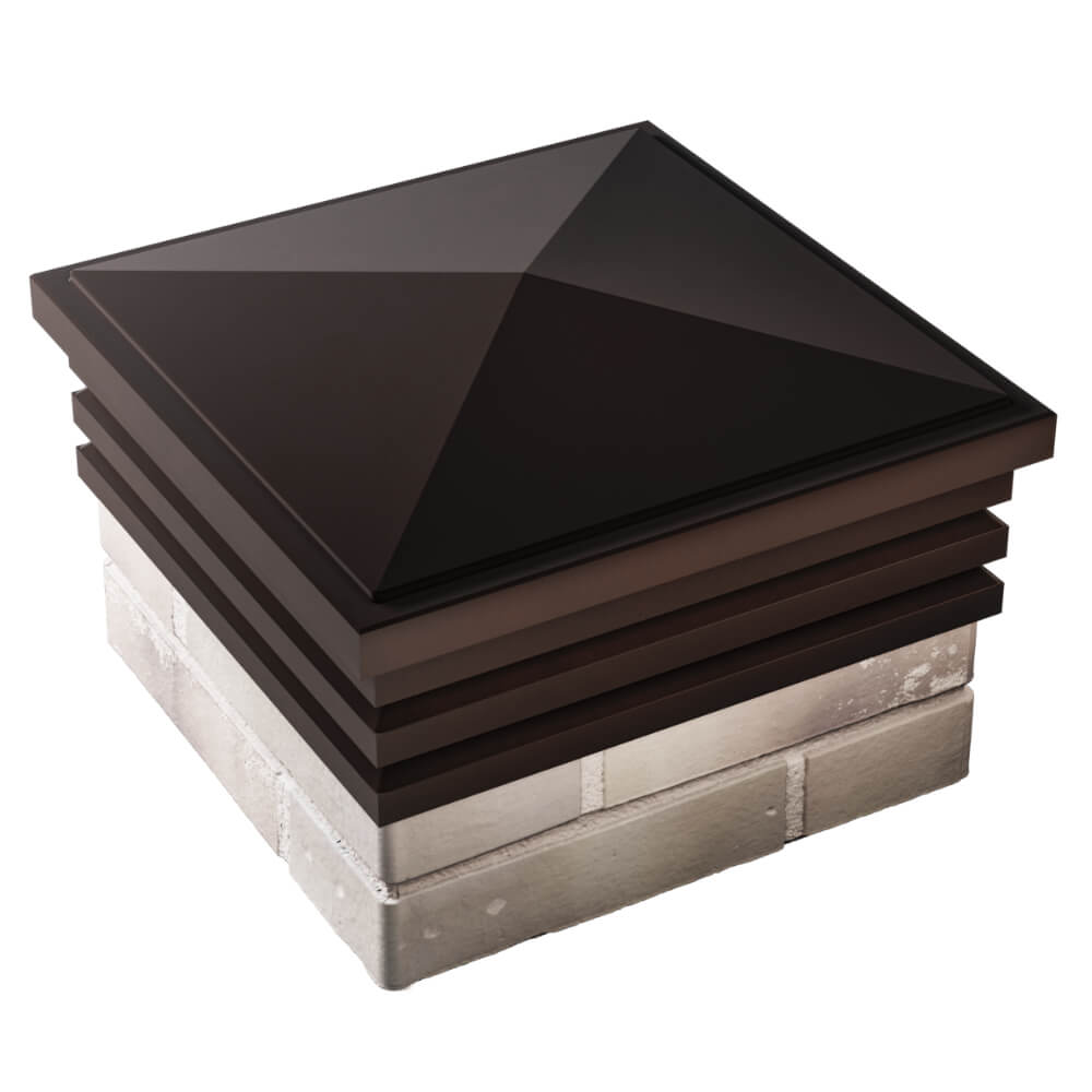 Колпак Zking Бона ХайТек Коричневый на столб 1.5х1.5 кирпича (385х385мм) в Благовещенске фото