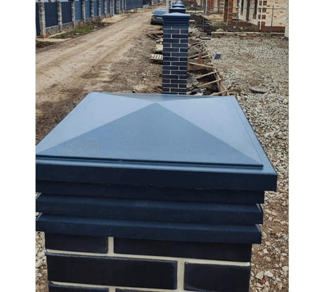 Колпак Zking Бона ХайТек Серый на столб 1.5х1.5 кирпича (385х385мм) в Благовещенске фото