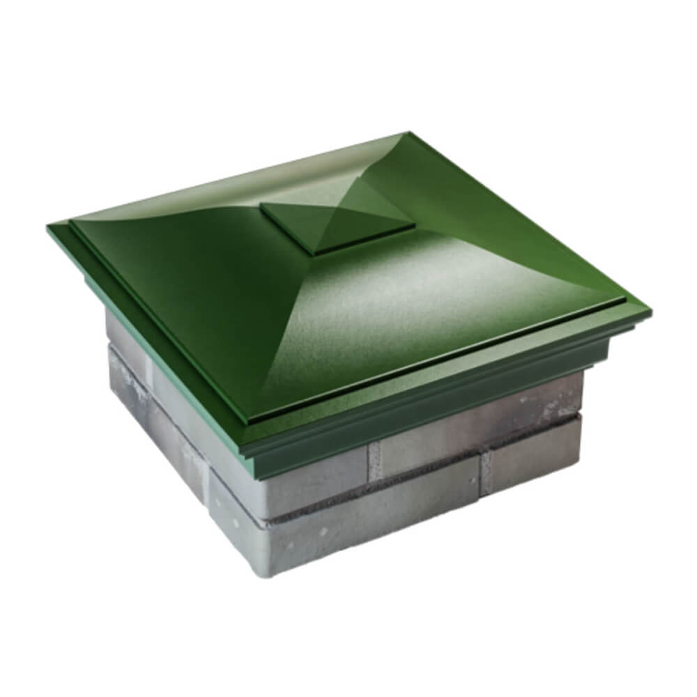 Колпак Zking Монблан Зеленый на столб 1.5х1.5 еврокирпича 0.7НФ (355х355мм) в Благовещенске фото