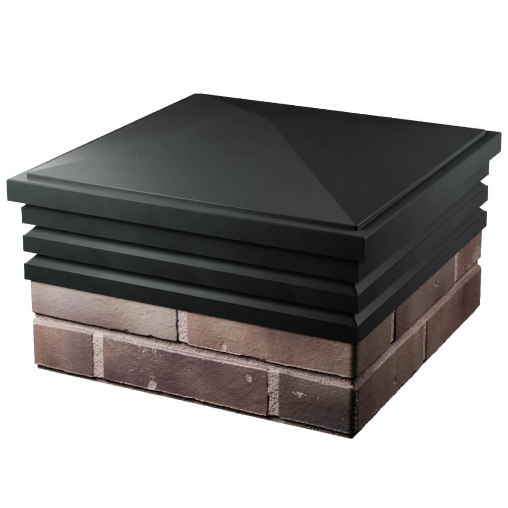 Колпак Zking Бона ХайТек Черный на столб 2х2 кирпича (513х513мм) в Благовещенске фото