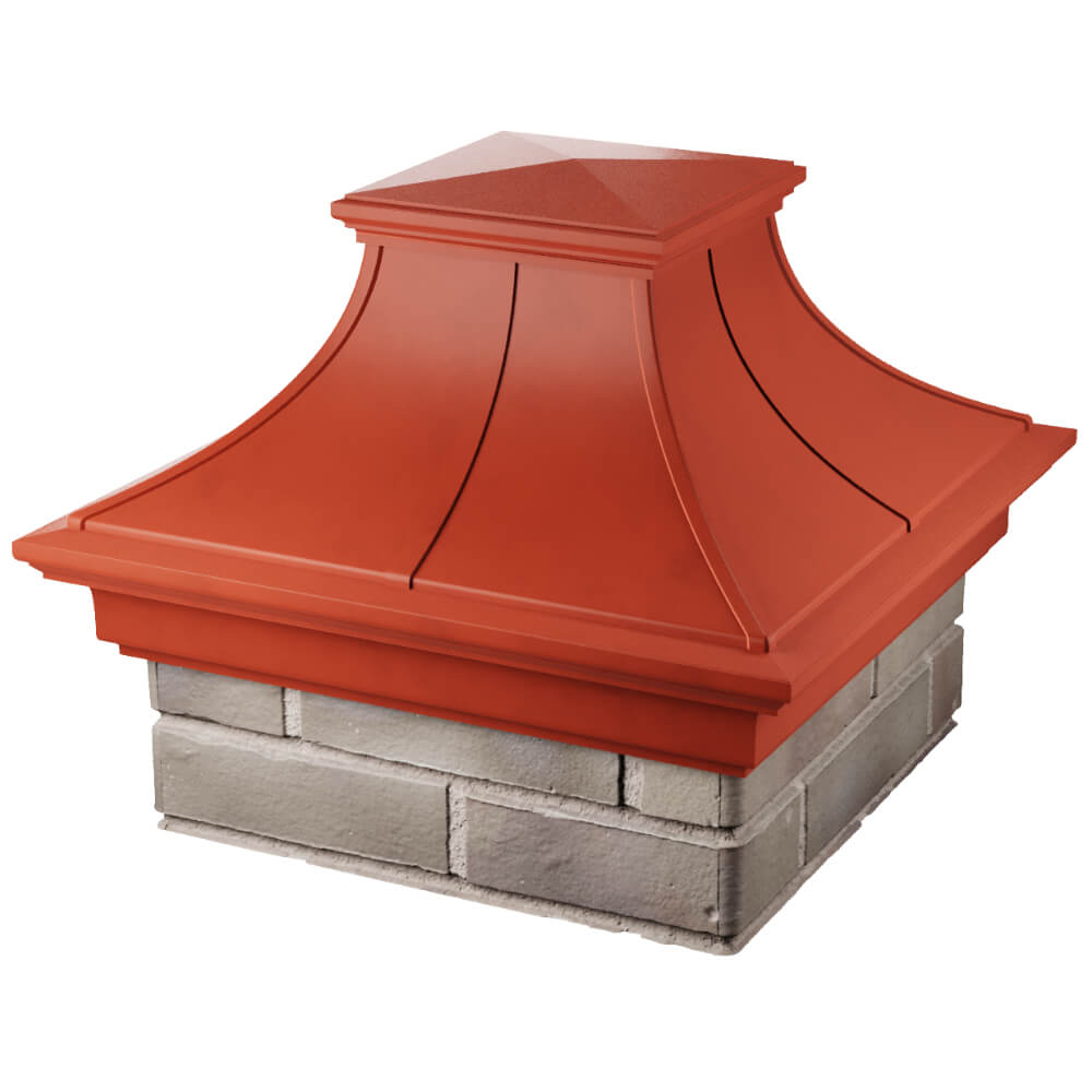 Колпак Zking Монблан Премиум Красный на столб 1.5х1.5 кирпича (385х385мм) в Благовещенске фото