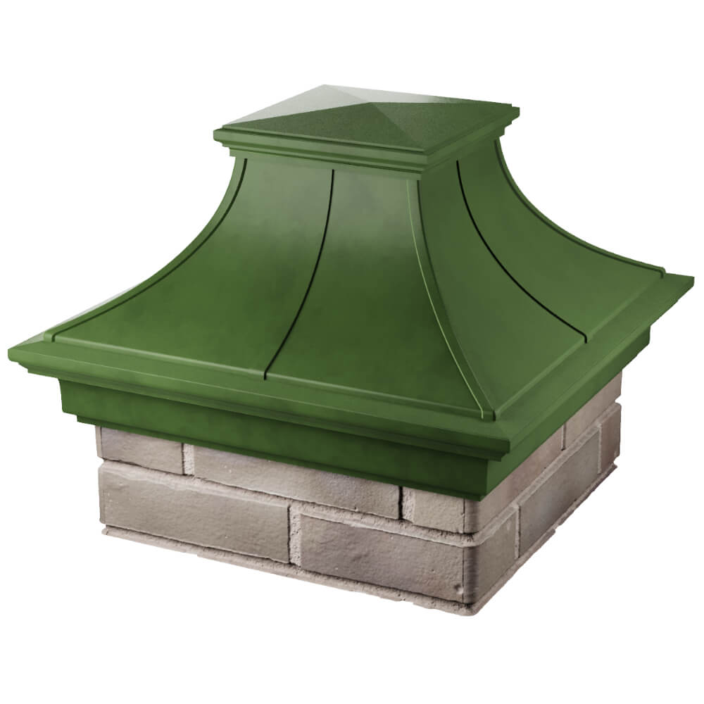 Колпак Zking Монблан Премиум Зеленый на столб 1.5х1.5 кирпича (385х385мм) в Благовещенске фото