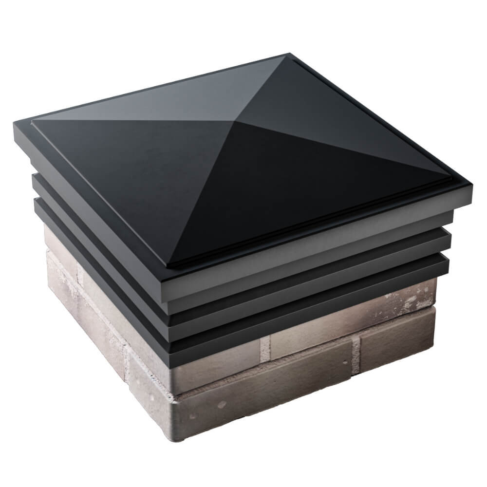 Колпак Zking Бона ХайТек Черный на столб 1.5х1.5 кирпича (385х385мм) в Благовещенске фото