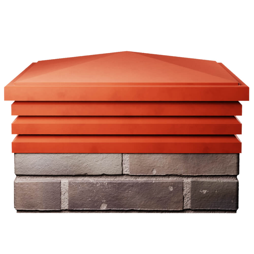 Колпак Zking Бона ХайТек Красный на столб 2х2 кирпича (513х513мм) Благовещенск фото