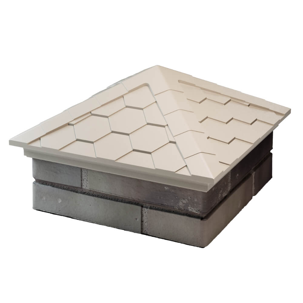 Колпак Zking Эверест Бежевый на столб 1.5х1.5 кирпича (390х390мм) в Благовещенске фото