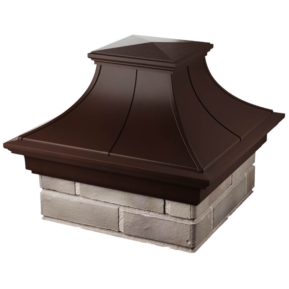 Колпак Zking Монблан Премиум Коричневый на столб 1.5х1.5 кирпича (385х385мм) в Благовещенске фото