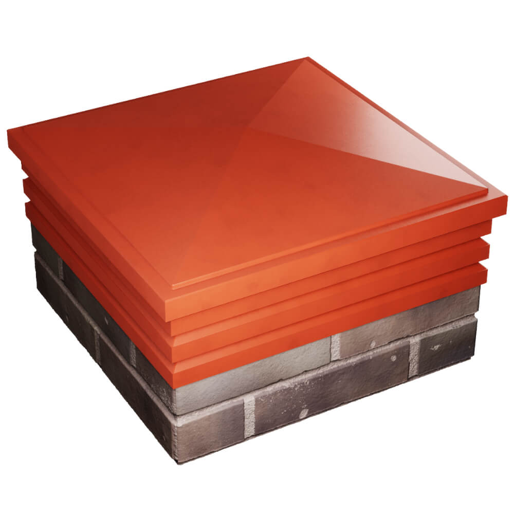 Колпак Zking Бона ХайТек Красный на столб 2х2 кирпича (513х513мм) в Благовещенске фото