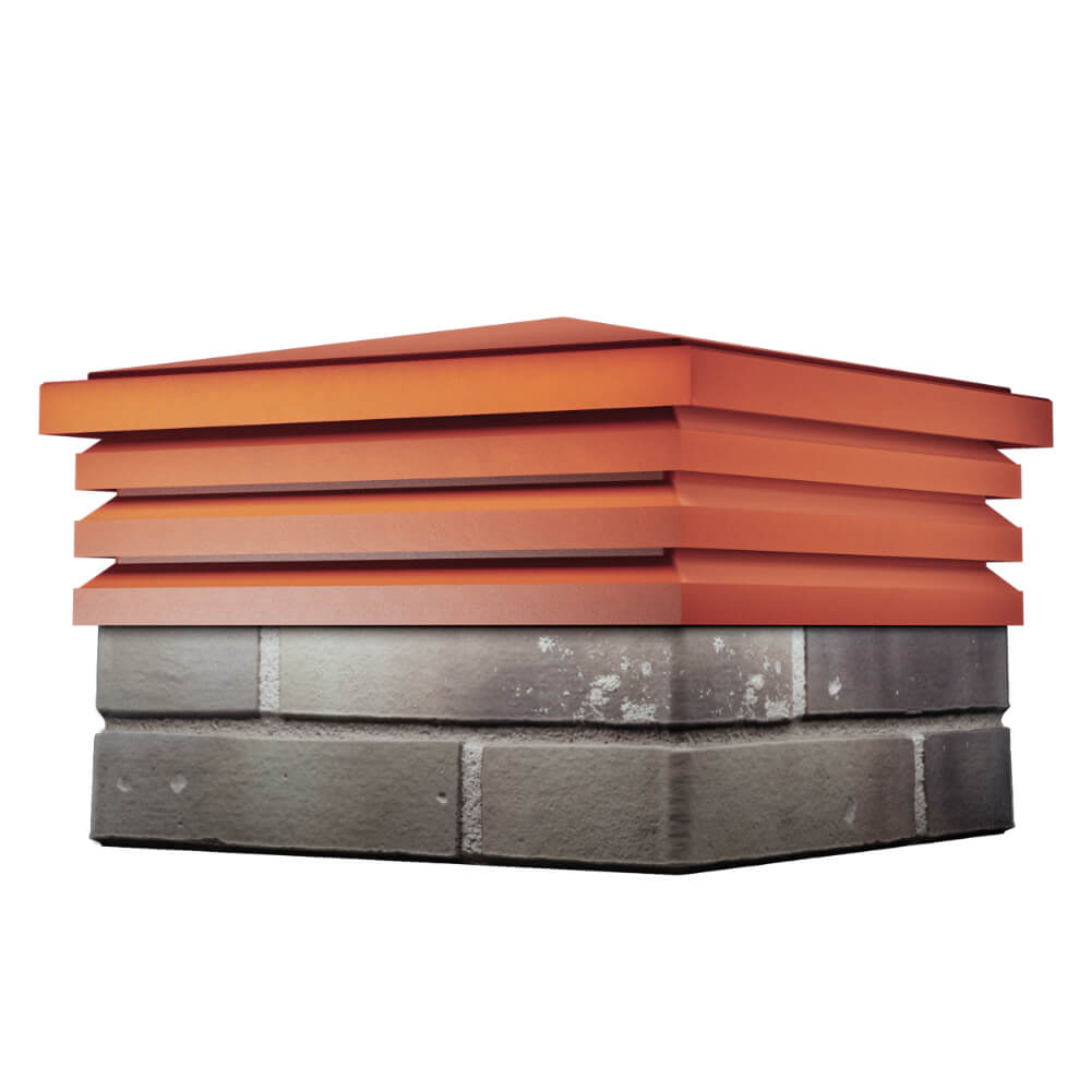 Колпак Zking Бона ХайТек Красный на столб 1.5х1.5 кирпича (385х385мм) в Благовещенске фото