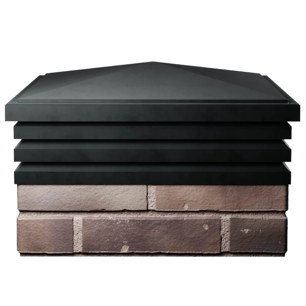 Колпак Zking Бона ХайТек Черный на столб 2х2 кирпича (513х513мм) Благовещенск фото