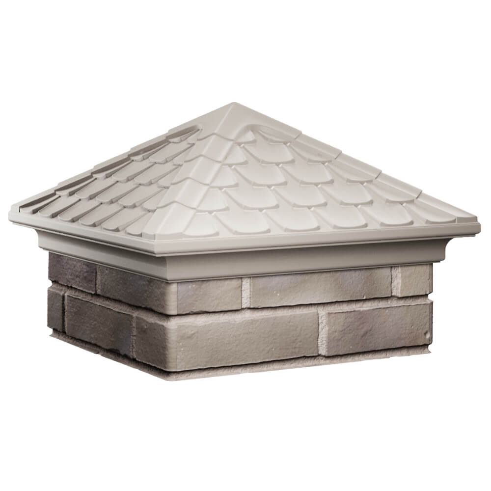 Колпак Zking Эльбрус Бежевый на столб 1.5х1.5 кирпича (385х385мм) в Благовещенске фото