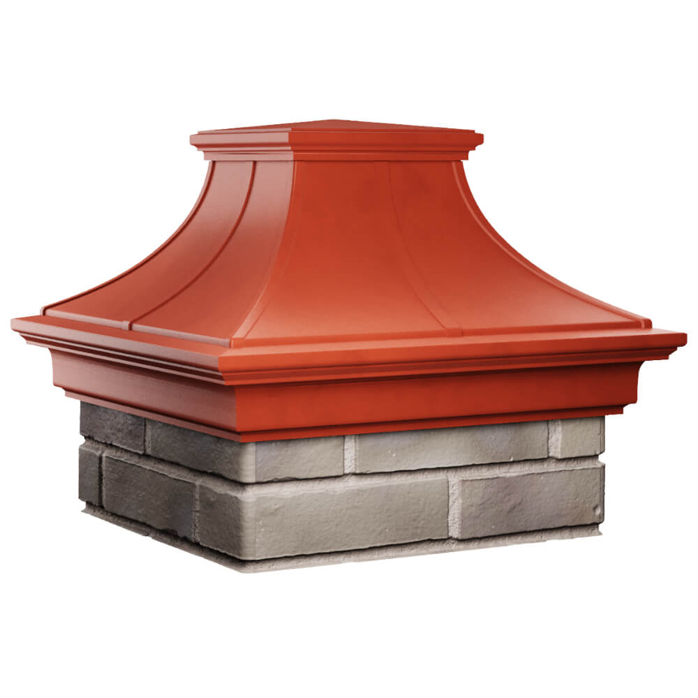 Колпак Zking Монблан Премиум Красный на столб 1.5х1.5 кирпича (385х385мм) в Благовещенске фото