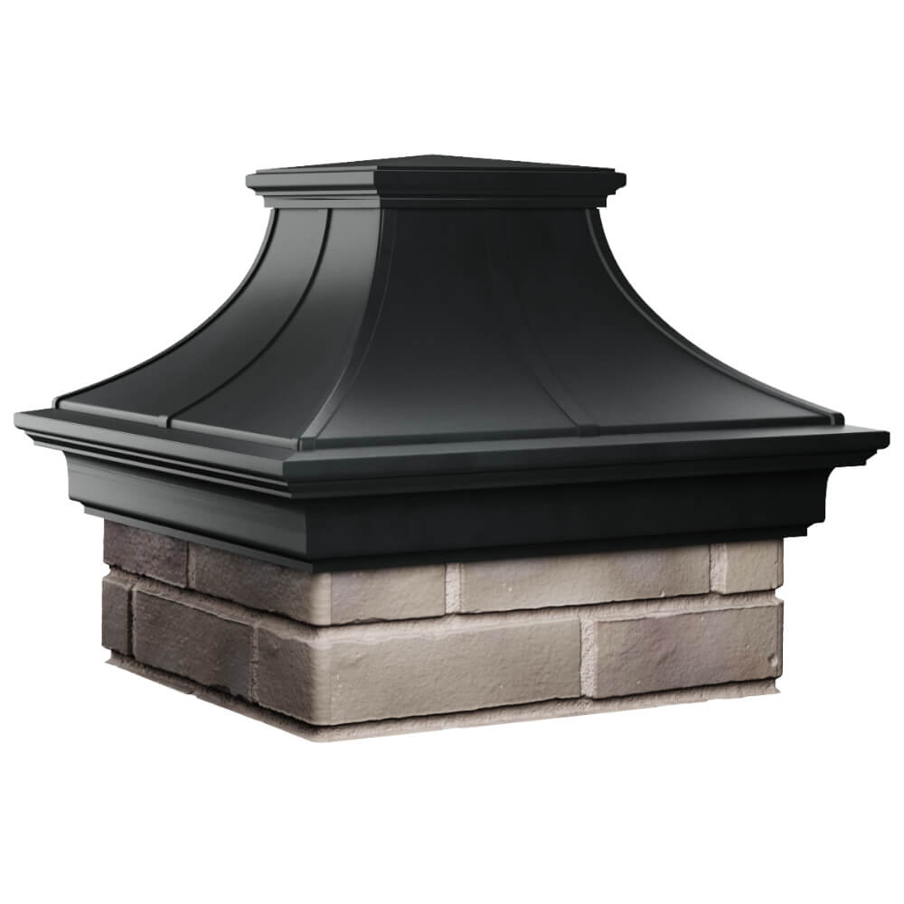 Колпак Zking Монблан Премиум Черный на столб 1.5х1.5 кирпича (385х385мм) в Благовещенске фото