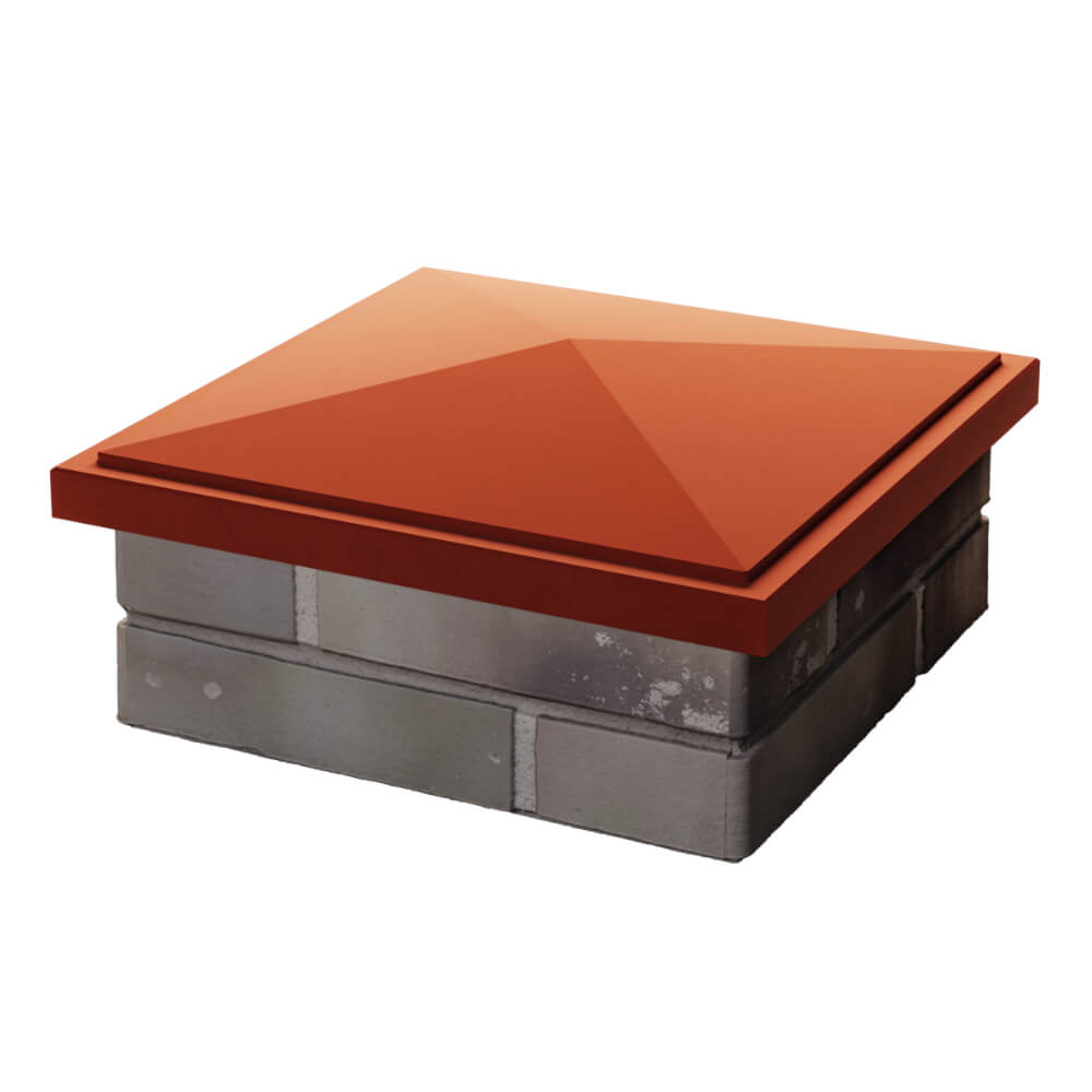 Колпак Zking БонаМоно Красный на столб 1.5х1.5 кирпича (385х385, 400х400мм) в Благовещенске фото