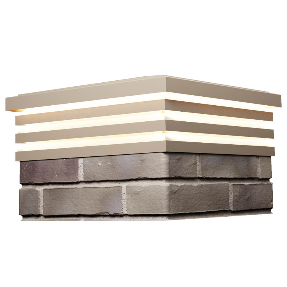 Колпак Zking Бона ХайТек Бежевый на столб 1.5х1.5 кирпича (385х385мм) с подсветкой в Благовещенске фото