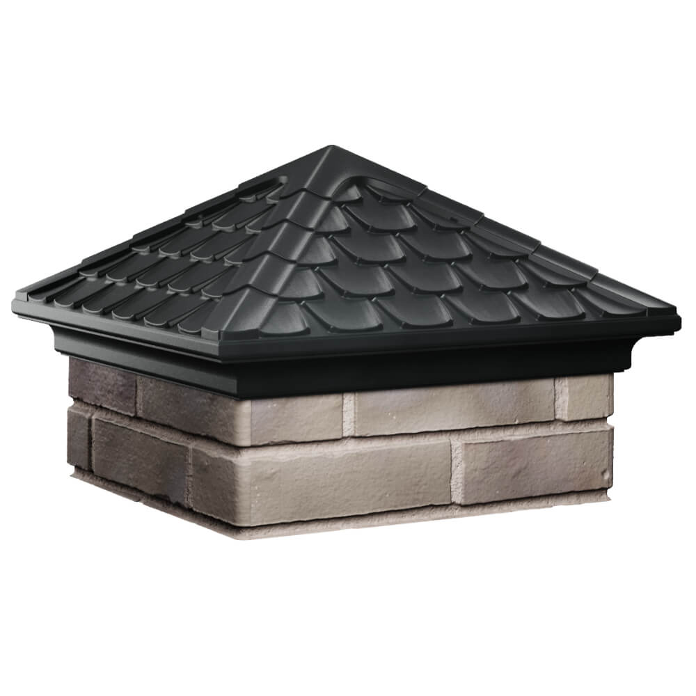 Колпак Zking Эльбрус Черный на столб 1.5х1.5 кирпича (385х385мм) в Благовещенске фото