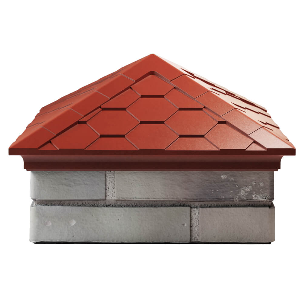 Колпак Zking Эверест Красный на столб 1.5х1.5 кирпича (390х390мм) Благовещенск фото