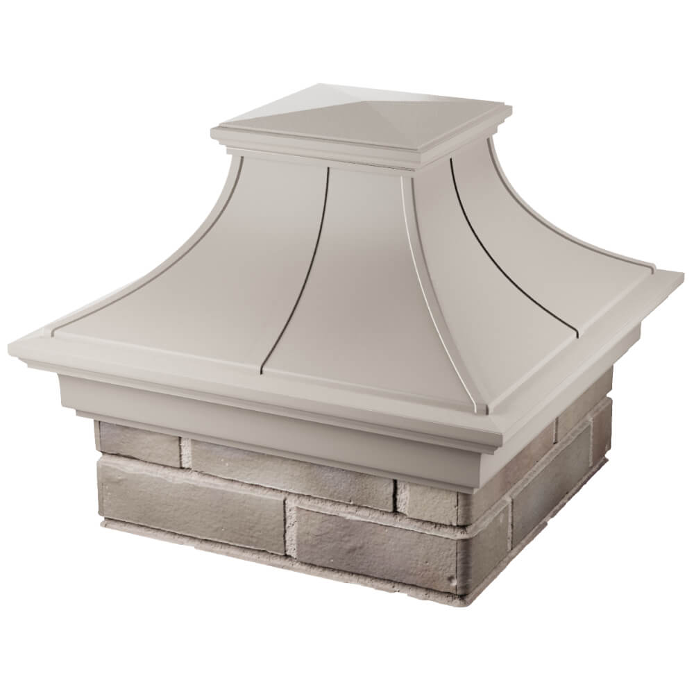 Колпак Zking Монблан Премиум Бежевый на столб 1.5х1.5 кирпича (385х385мм) в Благовещенске фото