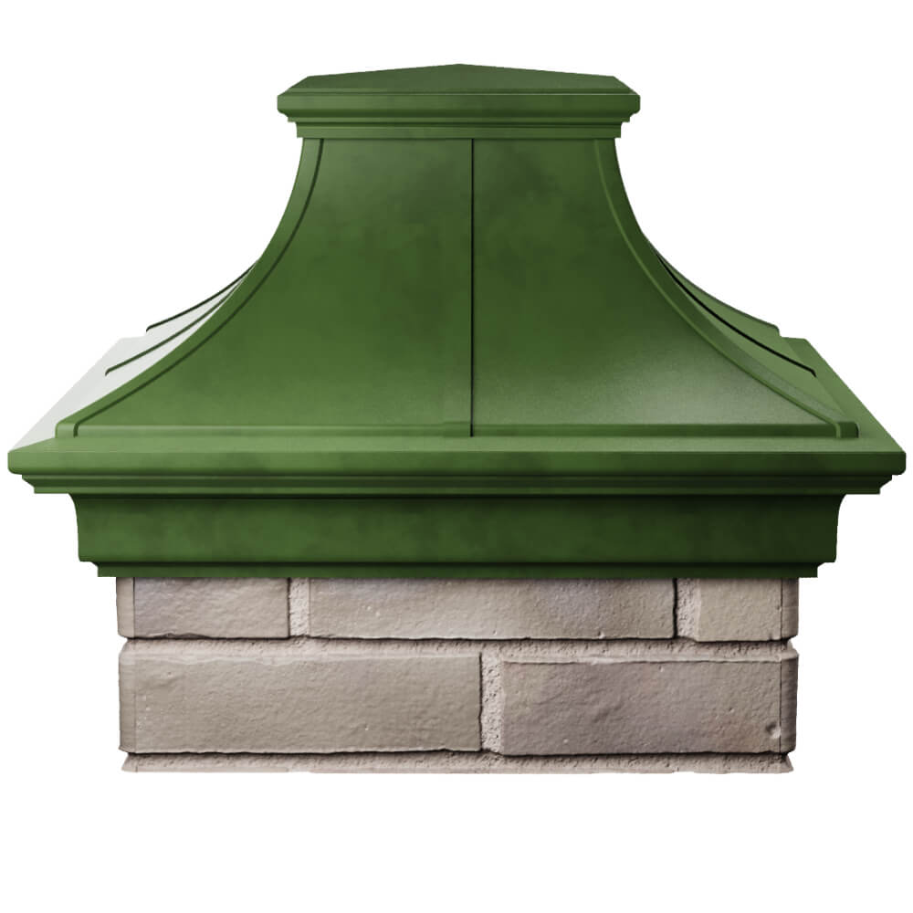 Колпак Zking Монблан Премиум Зеленый на столб 1.5х1.5 кирпича (385х385мм) Благовещенск фото