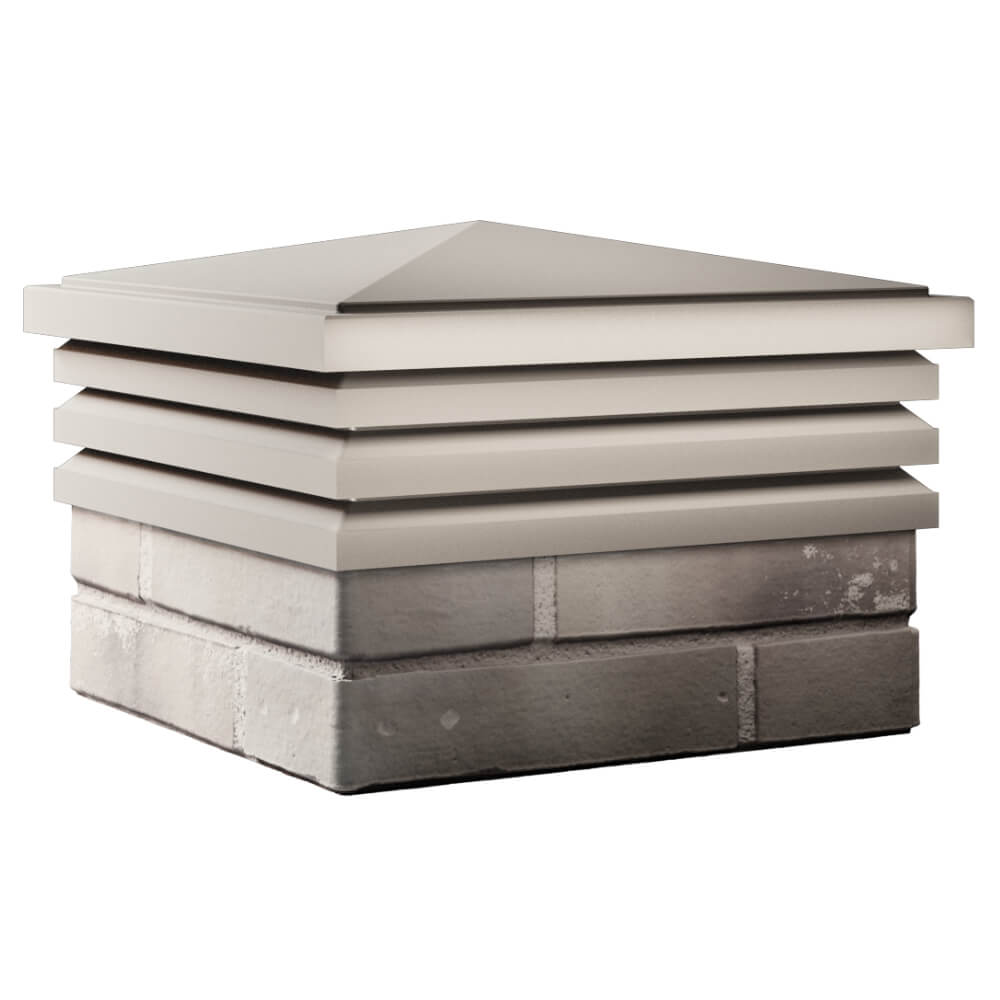 Колпак Zking Бона ХайТек Бежевый на столб 1.5х1.5 кирпича (385х385мм) в Благовещенске фото