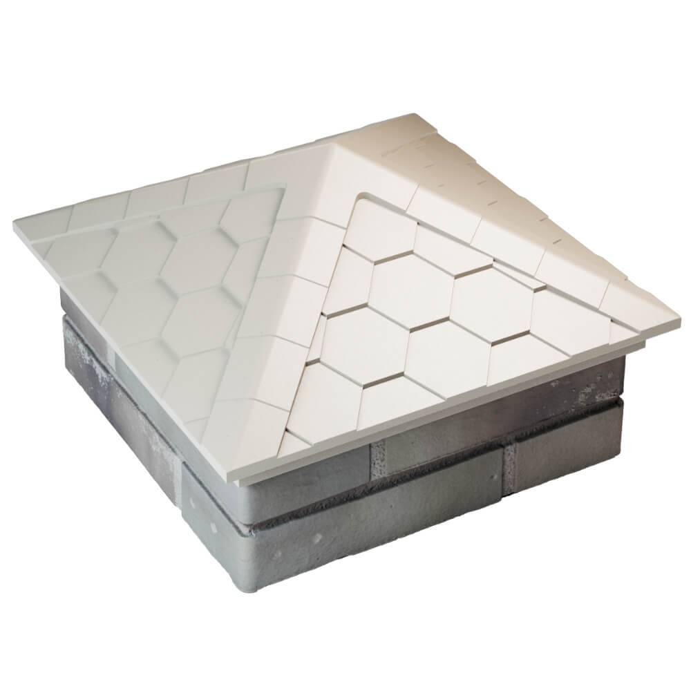 Колпак Zking Эверест Бежевый на столб 1.5х1.5 кирпича (390х390мм) в Благовещенске фото