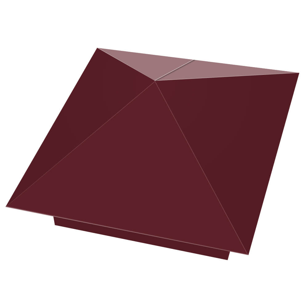 Колпак металлический 390х390мм RAL3005 Красное Вино заборный Благовещенск фото