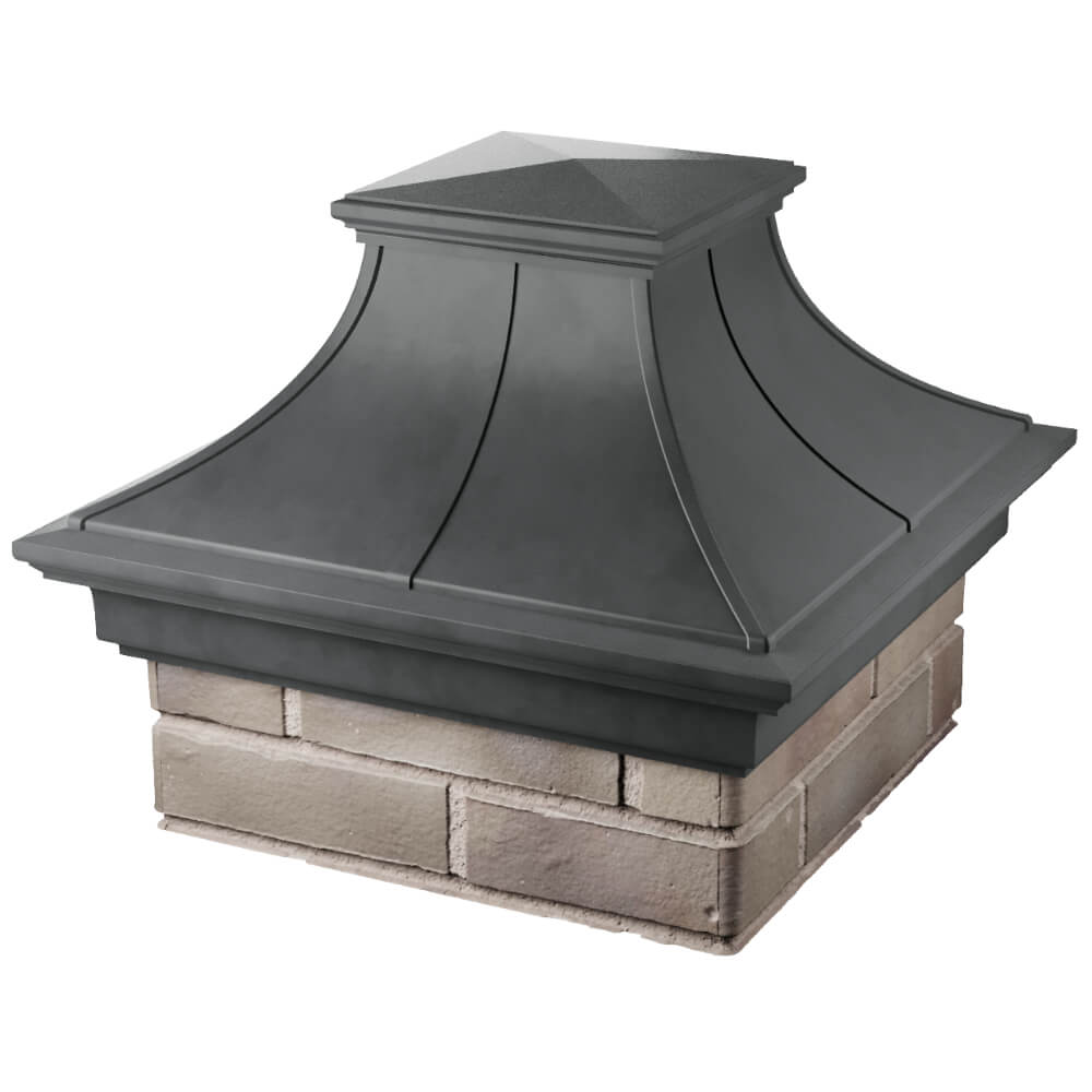 Колпак Zking Монблан Премиум Серый на столб 1.5х1.5 кирпича (385х385мм) в Благовещенске фото