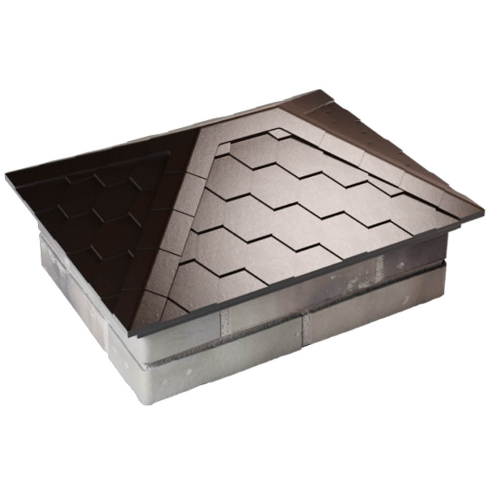 Колпак Zking Эверест Коричневый на столб 2х1.5 кирпича (520х390мм) Благовещенск фото