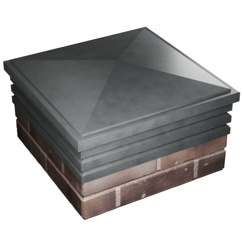 Колпак Zking Бона ХайТек Серый на столб 2х2 кирпича (513х513мм) в Благовещенске фото