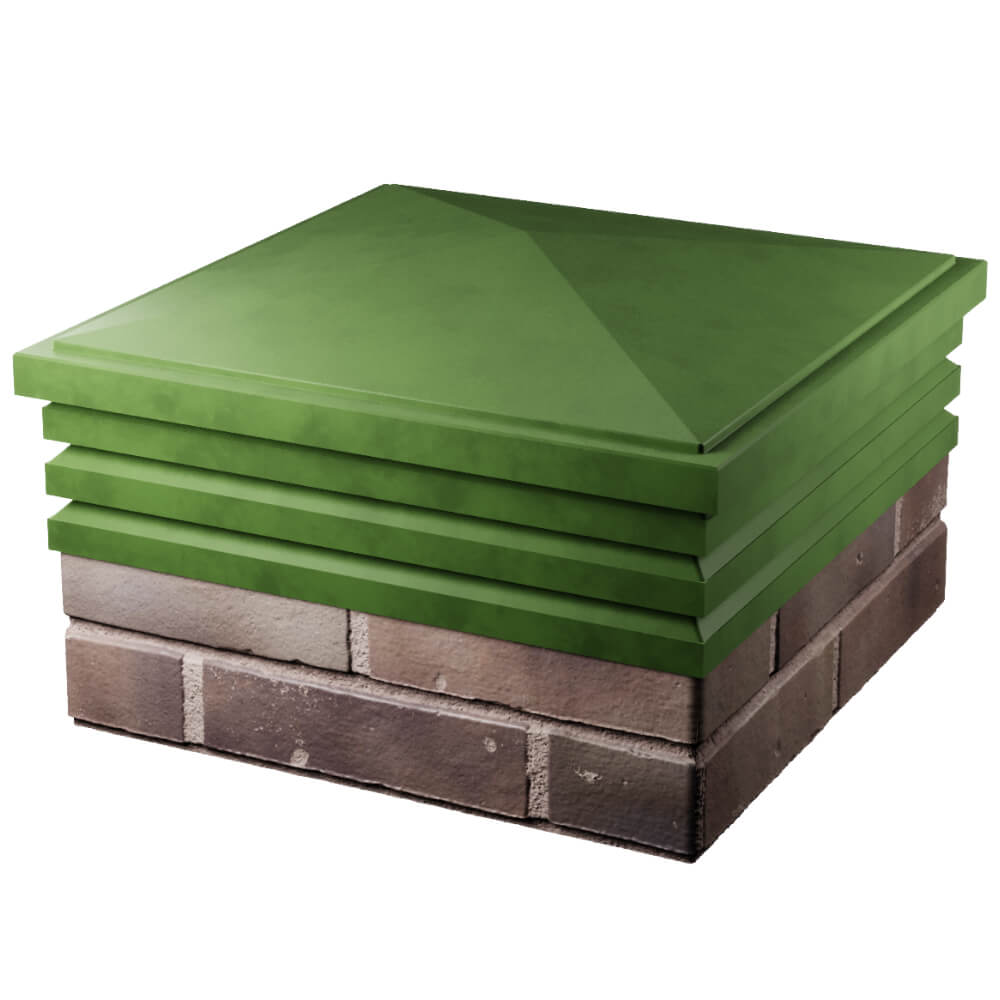 Колпак Zking Бона ХайТек Зеленый на столб 2х2 кирпича (513х513мм) в Благовещенске фото