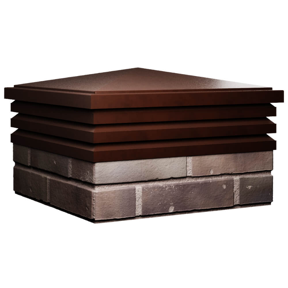 Колпак Zking Бона ХайТек Коричневый на столб 2х2 кирпича (513х513мм) в Благовещенске фото