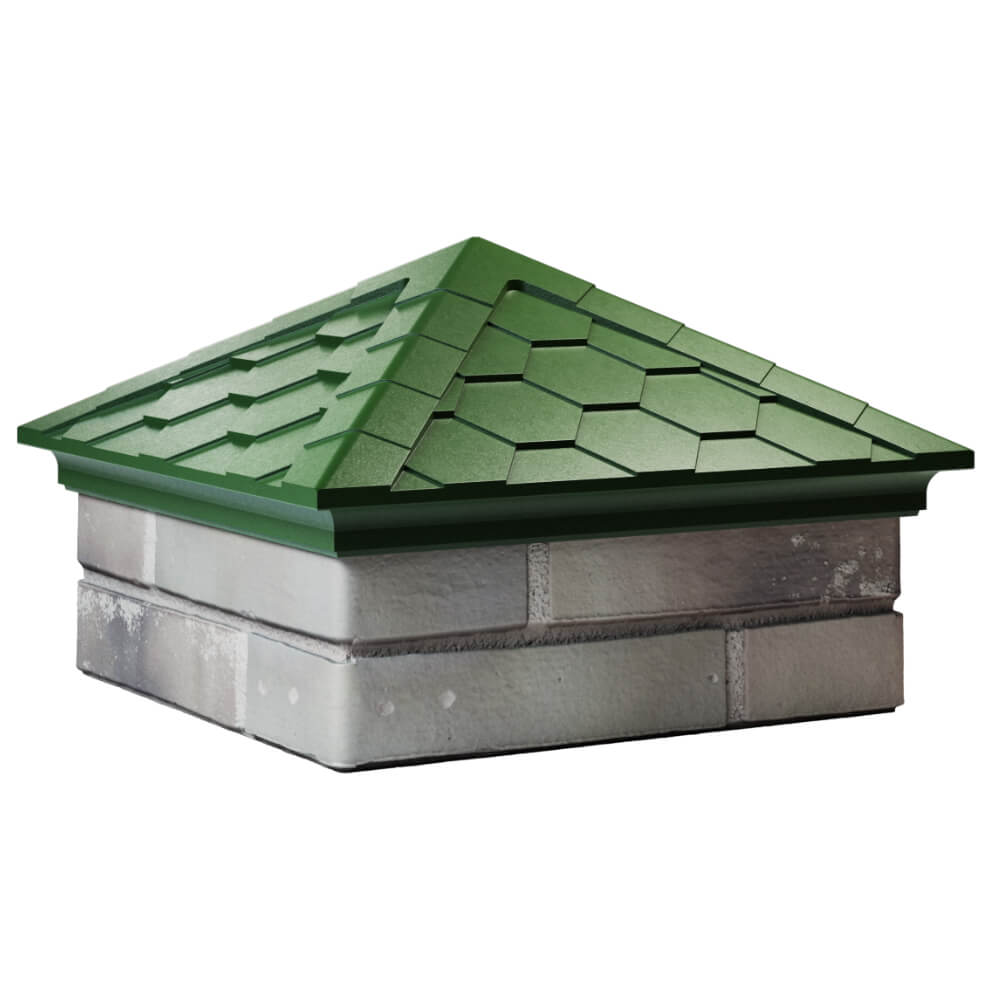 Колпак Zking Эверест Зеленый на столб 1.5х1.5 кирпича (390х390мм) в Благовещенске фото