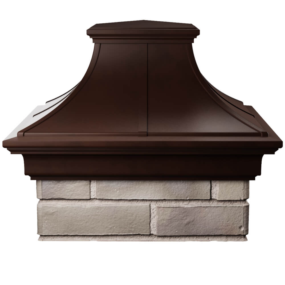 Колпак Zking Монблан Премиум Коричневый на столб 1.5х1.5 кирпича (385х385мм) Благовещенск фото