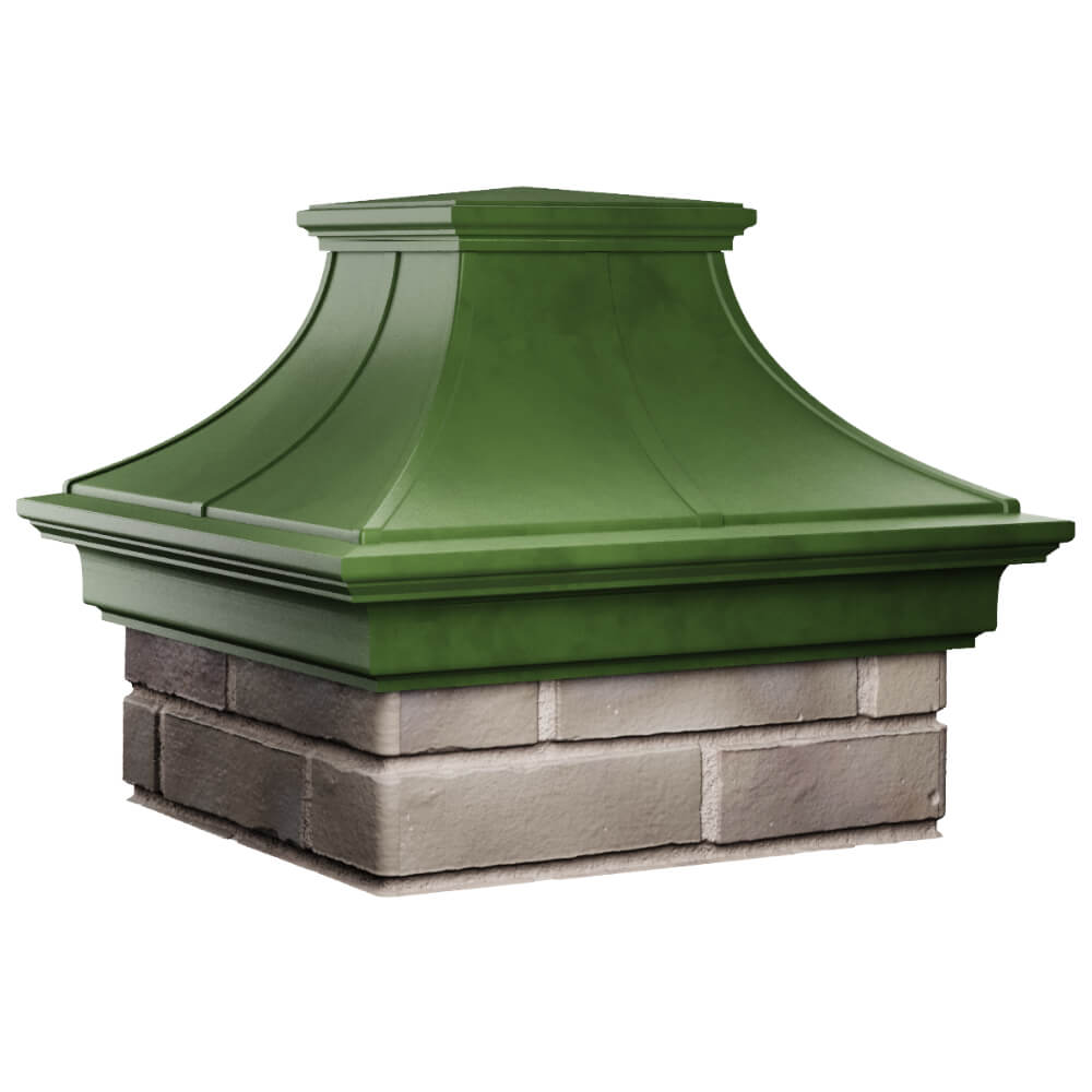 Колпак Zking Монблан Премиум Зеленый на столб 1.5х1.5 кирпича (385х385мм) в Благовещенске фото