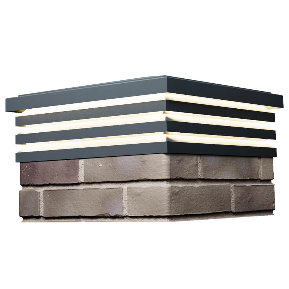 Колпак Zking Бона ХайТек Серый на столб 1.5х1.5 кирпича (385х385мм) с подсветкой в Благовещенске фото