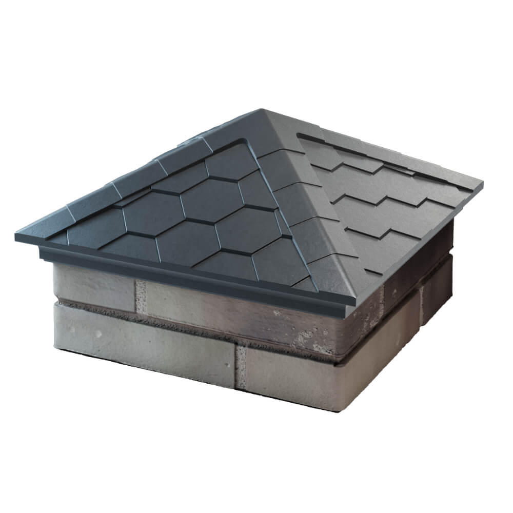 Колпак Zking Эверест Серый на столб 1.5х1.5 кирпича (390х390мм) в Благовещенске фото