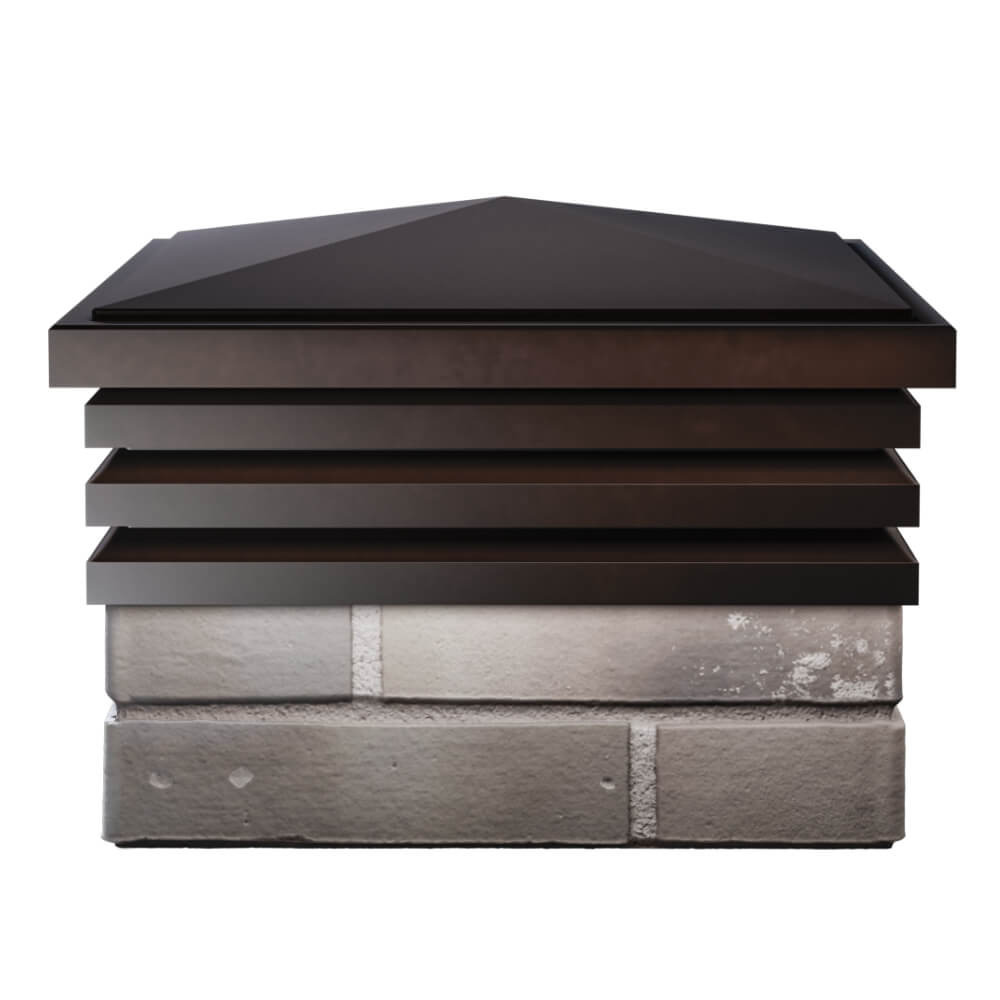 Колпак Zking Бона ХайТек Коричневый на столб 1.5х1.5 кирпича (385х385мм) Благовещенск фото