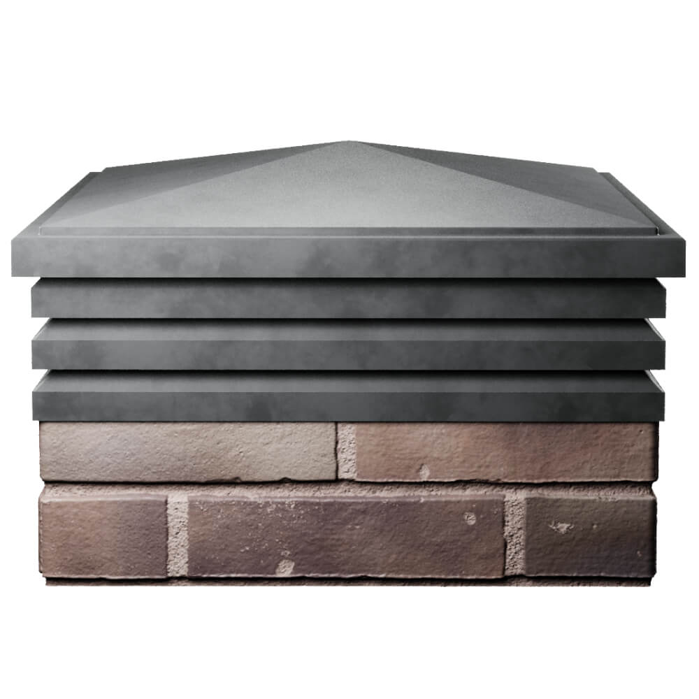 Колпак Zking Бона ХайТек Серый на столб 2х2 кирпича (513х513мм) Благовещенск фото