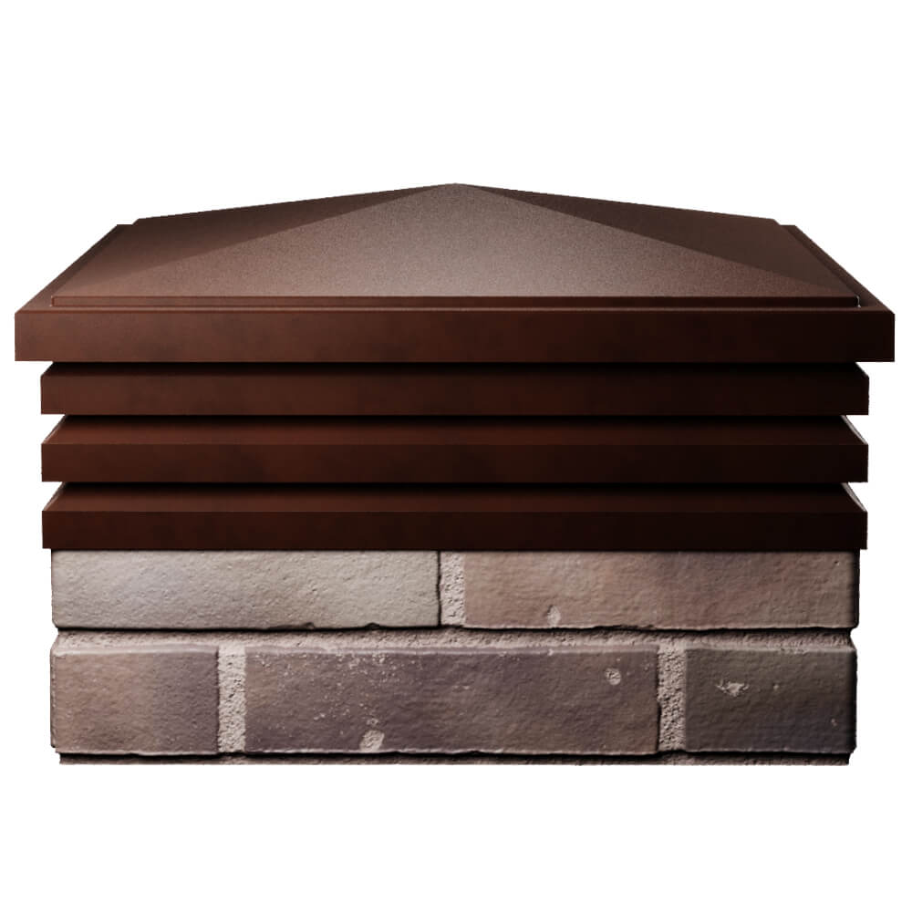 Колпак Zking Бона ХайТек Коричневый на столб 2х2 кирпича (513х513мм) Благовещенск фото