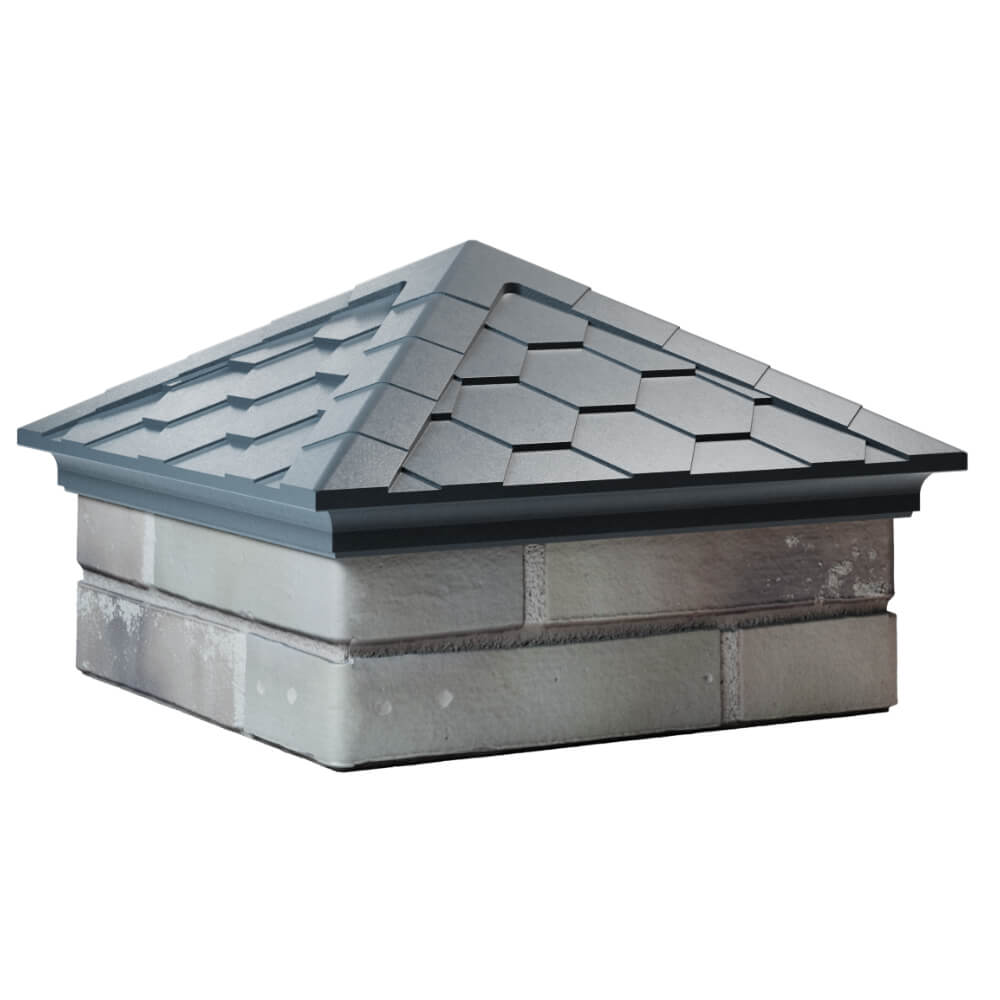 Колпак Zking Эверест Серый на столб 1.5х1.5 кирпича (390х390мм) в Благовещенске фото