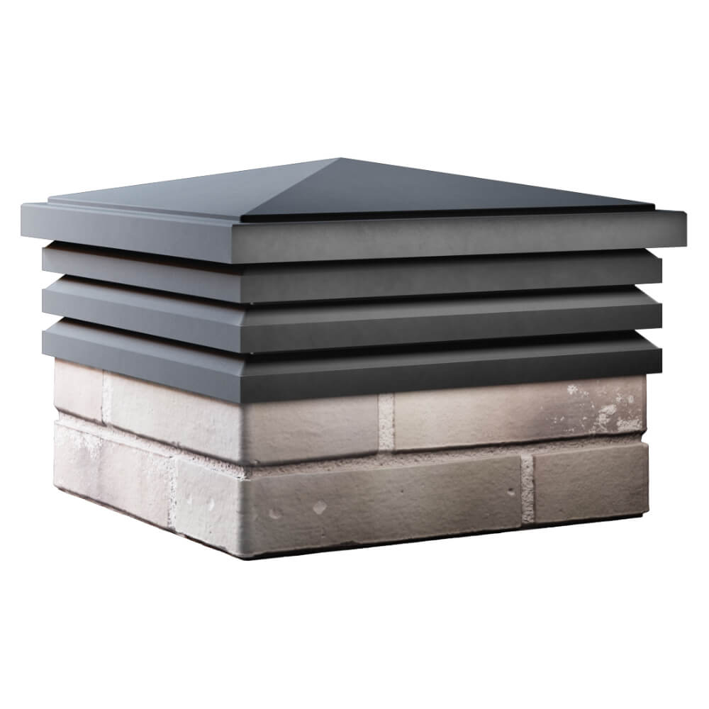 Колпак Zking Бона ХайТек Серый на столб 1.5х1.5 кирпича (385х385мм) в Благовещенске фото