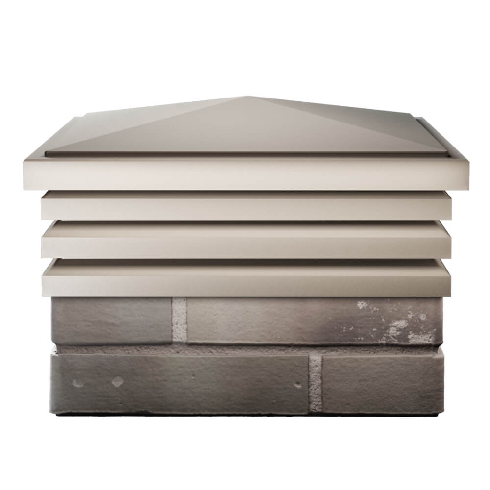 Колпак Zking Бона ХайТек Бежевый на столб 1.5х1.5 кирпича (385х385мм) Благовещенск фото