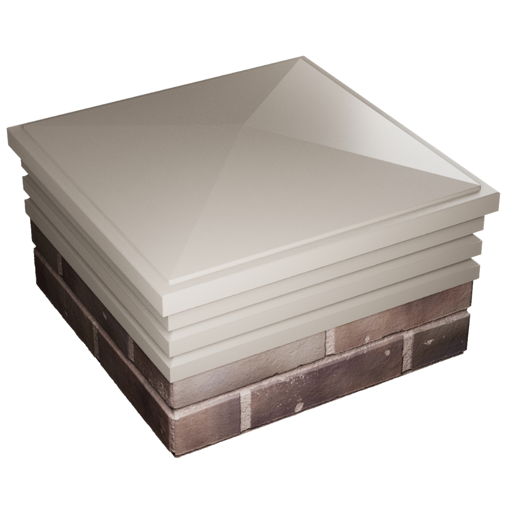 Колпак Zking Бона ХайТек Бежевый на столб 2х2 кирпича (513х513мм) в Благовещенске фото