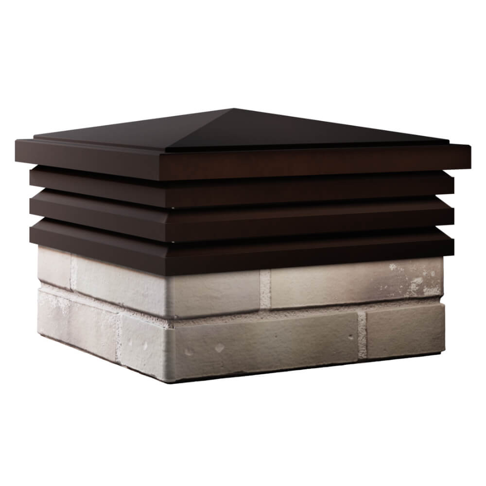 Колпак Zking Бона ХайТек Коричневый на столб 1.5х1.5 кирпича (385х385мм) в Благовещенске фото