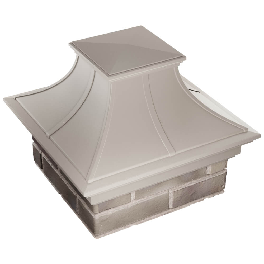 Колпак Zking Монблан Премиум Бежевый на столб 1.5х1.5 кирпича (385х385мм) в Благовещенске фото